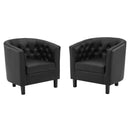 Jamal Upholstered Vinyl Armchair Set of 2