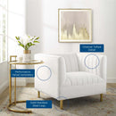 Mila Channel Tufted Performance Velvet Armchair
