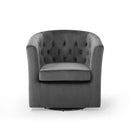 Jamal Tufted Performance Velvet Swivel Armchair