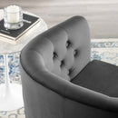 Jamal Tufted Performance Velvet Swivel Armchair