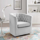 Jamal Tufted Performance Velvet Swivel Armchair