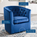 Jamal Tufted Performance Velvet Swivel Armchair