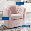 Jamal Tufted Performance Velvet Swivel Armchair