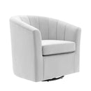 Jamal Performance Velvet Swivel Armchair