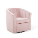 Jamal Performance Velvet Swivel Armchair