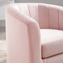 Jamal Performance Velvet Swivel Armchair