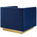 Jimmy Vertical Channel Tufted Upholstered Performance Velvet Armchair Set of 2