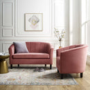 Jamal Velvet Loveseat and Armchair Set