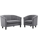 Jamal Velvet Loveseat and Armchair Set