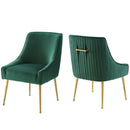 Avery Pleated Back Upholstered Performance Velvet Dining Chair