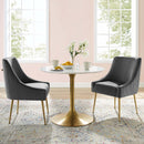 Avery Pleated Back Upholstered Performance Velvet Dining Chair