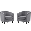 Jamal Channel Tufted Performance Velvet Armchair Set of 2
