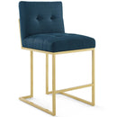 Eliseo Gold Stainless Steel Upholstered Fabric Counter Stool Set of 2