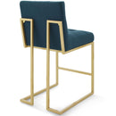 Eliseo Gold Stainless Steel Upholstered Fabric Counter Stool Set of 2