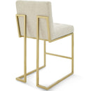 Eliseo Gold Stainless Steel Upholstered Fabric Counter Stool Set of 2