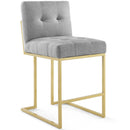 Eliseo Gold Stainless Steel Upholstered Fabric Counter Stool Set of 2
