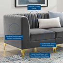 Arianna Channel Tufted Performance Velvet 3-Seater Sofa