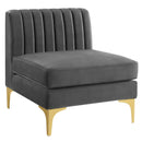 Arianna Channel Tufted Performance Velvet 5-Piece Sectional Sofa