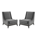 Greyson Lounge Chair Upholstered Performance Velvet Set of 2