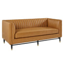 Chandler Channel Tufted Vegan Leather Loveseat
