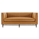 Chandler Channel Tufted Vegan Leather Loveseat