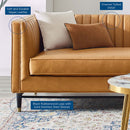 Chandler Channel Tufted Vegan Leather Sofa
