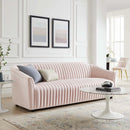 Vincenzo Performance Velvet Channel Tufted Sofa