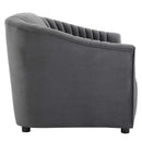 Vincenzo Performance Velvet Channel Tufted Loveseat