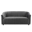 Vincenzo Performance Velvet Channel Tufted Loveseat