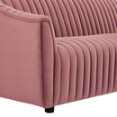 Vincenzo Performance Velvet Channel Tufted Loveseat