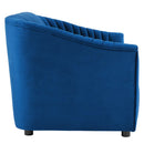 Vincenzo Performance Velvet Channel Tufted Loveseat