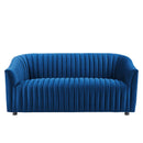 Vincenzo Performance Velvet Channel Tufted Loveseat