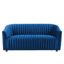 Vincenzo Performance Velvet Channel Tufted Loveseat