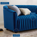 Vincenzo Performance Velvet Channel Tufted Loveseat