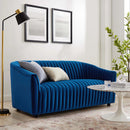 Vincenzo Performance Velvet Channel Tufted Loveseat