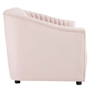 Vincenzo Performance Velvet Channel Tufted Loveseat