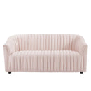 Vincenzo Performance Velvet Channel Tufted Loveseat