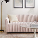 Vincenzo Performance Velvet Channel Tufted Loveseat