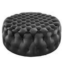 Anakin Tufted Button Large Round Performance Velvet Ottoman