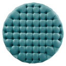 Anakin Tufted Button Large Round Performance Velvet Ottoman