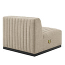 Legacy Channel Tufted Upholstered Fabric Armless Chair