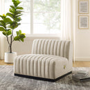 Legacy Channel Tufted Upholstered Fabric Armless Chair