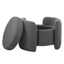 Scarlet Boucle Upholstered Ottoman