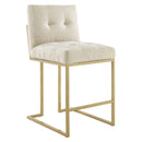 Laila Gold Stainless Steel Performance Velvet Counter Stool Set of 2
