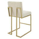 Laila Gold Stainless Steel Performance Velvet Counter Stool Set of 2