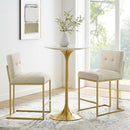 Laila Gold Stainless Steel Performance Velvet Counter Stool Set of 2