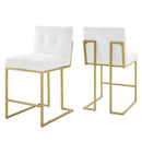 Laila Gold Stainless Steel Performance Velvet Counter Stool Set of 2
