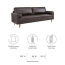 Cannon 88" TOP GRAIN Leather Sofa