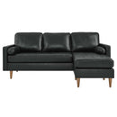 June Leather Apartment Sectional Sofa