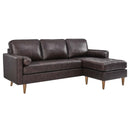 June Leather Apartment Sectional Sofa